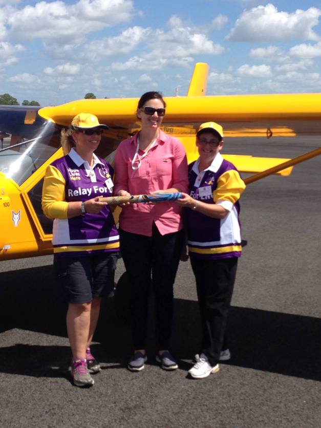 Foxy Ladies hand over the baton in Bundaberg L-R Nathalie, Danielle and Heather